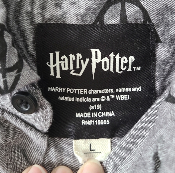 SALE!! Harry Potter Deathly Hallows Button Down - Picture 3 of 4
